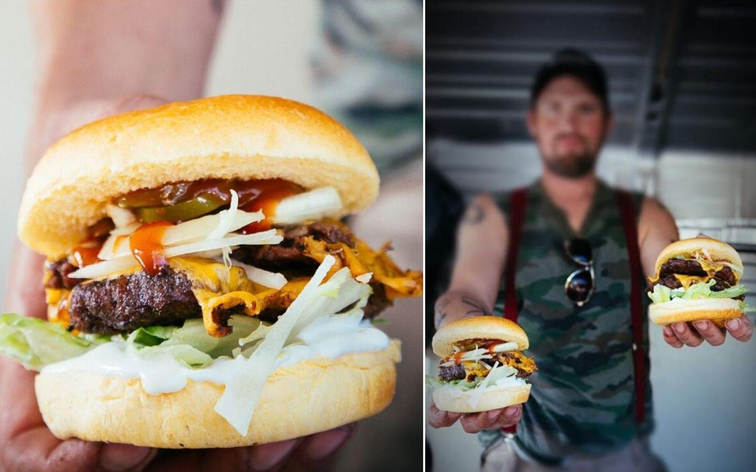 Johan Kullberg, delägare vid Mugwort BBQ Shack i Gråbo, delar med sig av smashburgarens viktigaste delar.