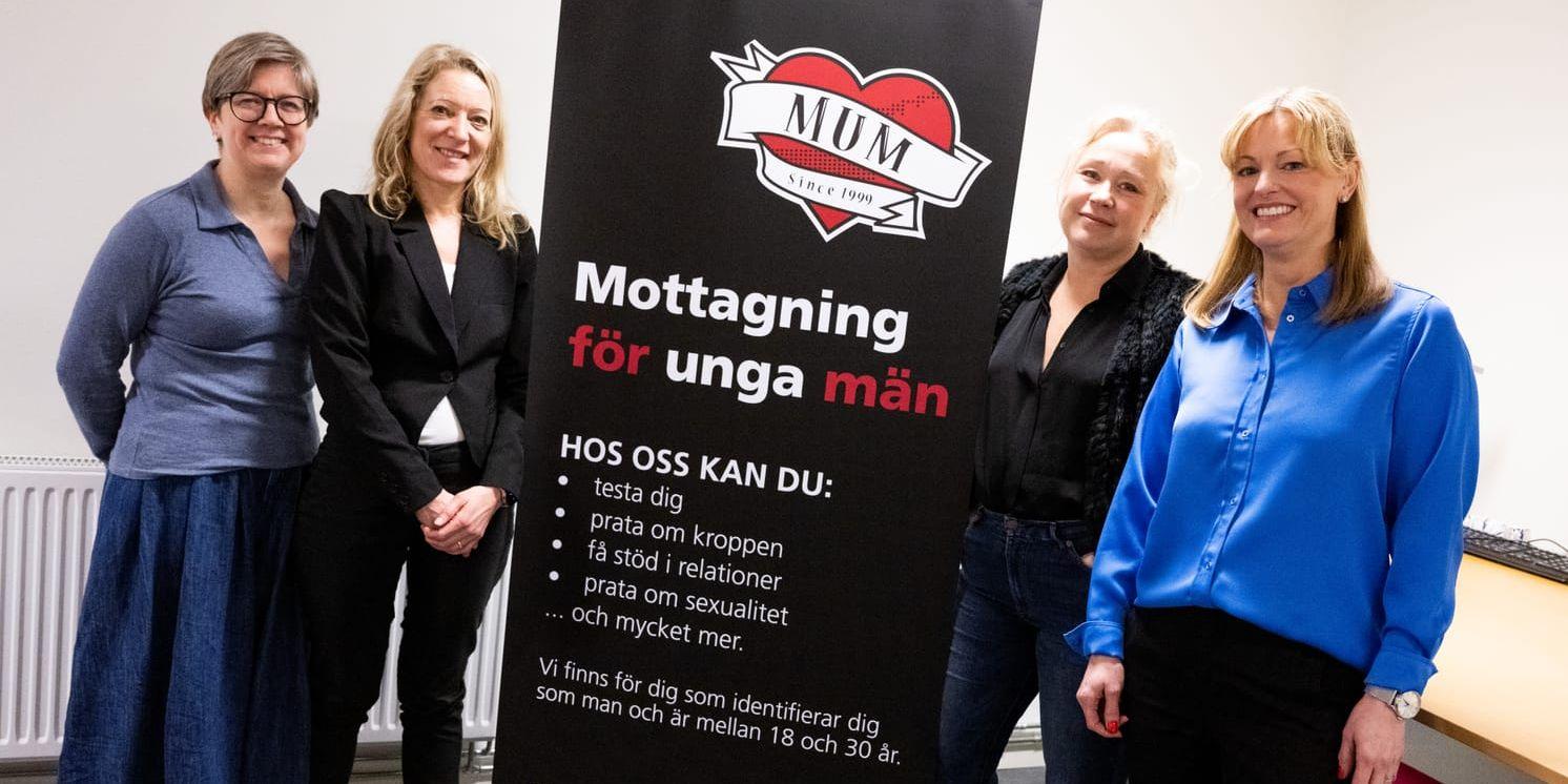 MUM-mottagning kommer ha öppet en kväll i veckan. Maja Gaudet är barnmorska, Linda Ödman, enhetschef, Angelica Lohman, socionom och Johanna Elmenhoff, kurator.